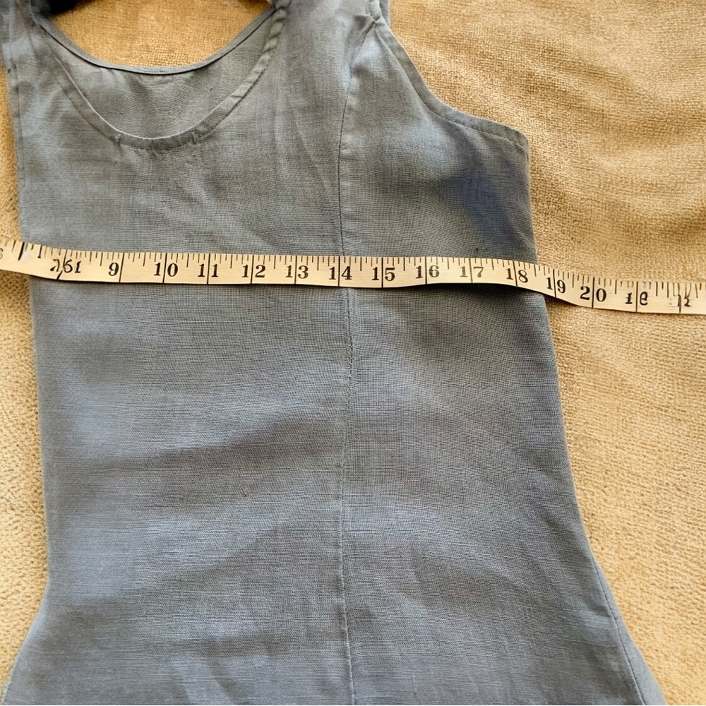 Light Blue Italian Linen Dress - Picture 5 of 9